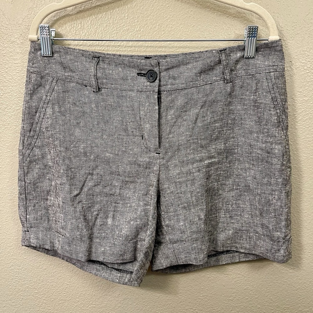 Apt 9 Torie Linen Blend Summer Shorts Cuffed Stretch Minimal Preppy Capsule Sz 6